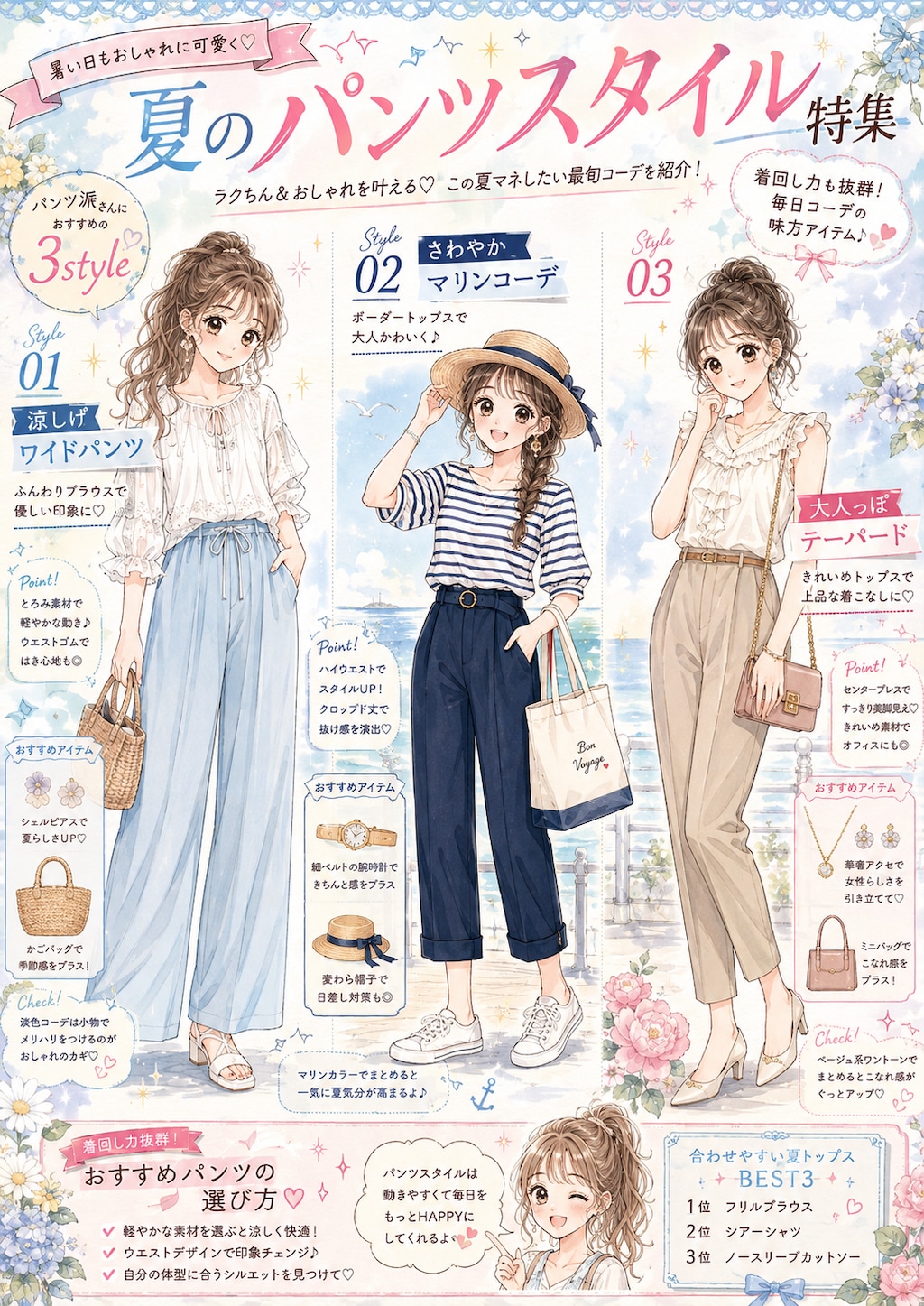 夏のパンツスタイル特集