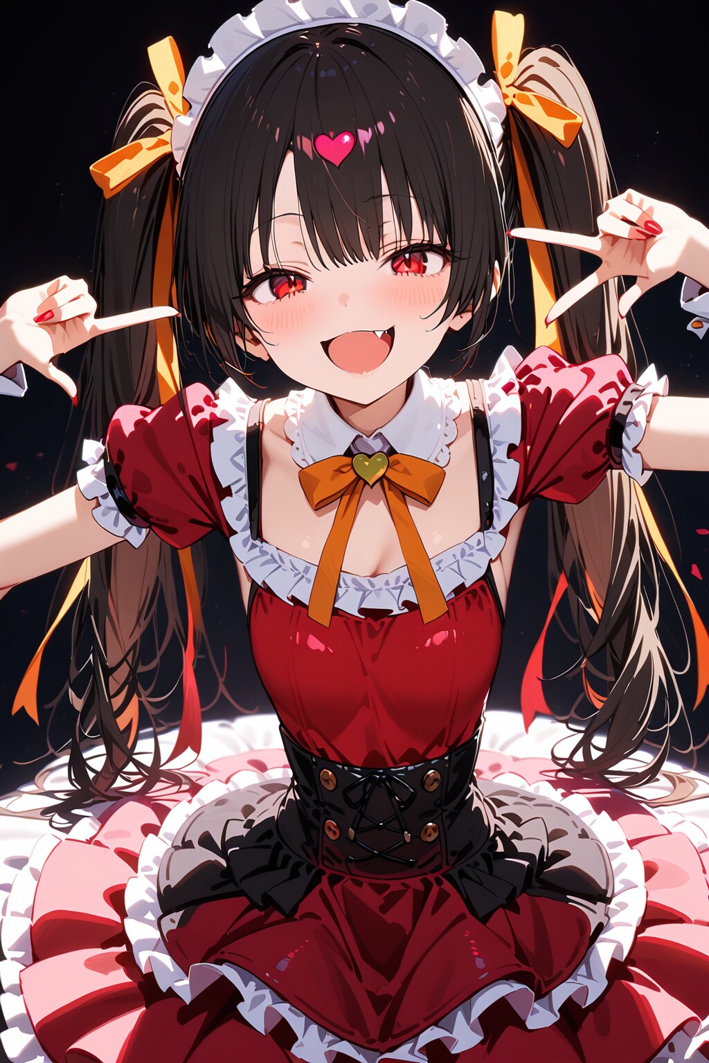 黒髪赤ドレス(にゃははー、もう逃げられないわよ)_20250509