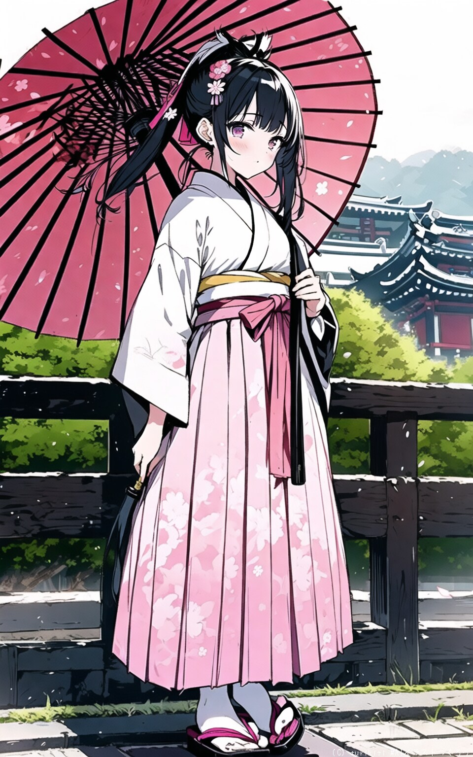 可憐な着物少女