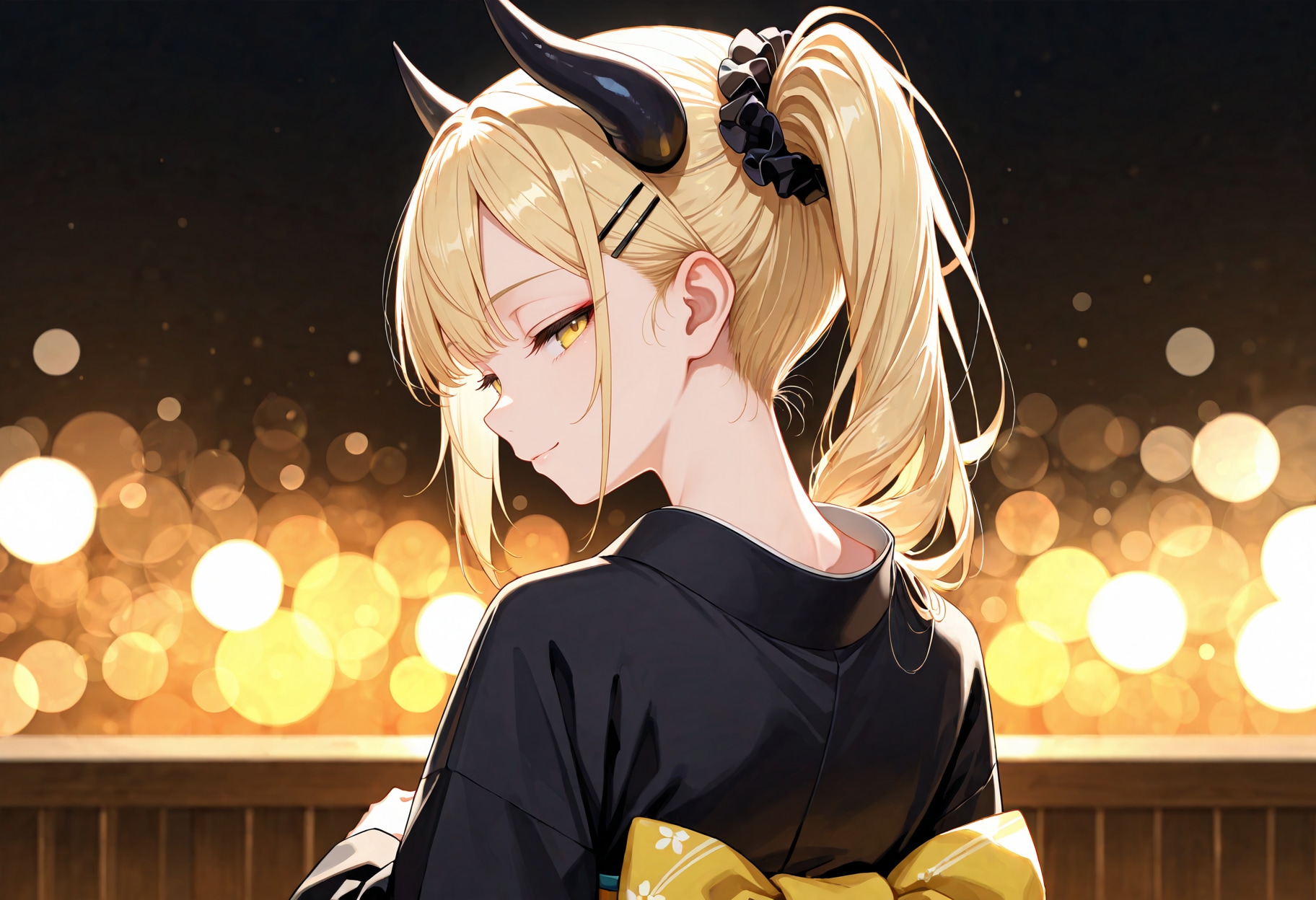 見返り美人で着物美人な女鬼高生さん | の人気AIイラスト・グラビア