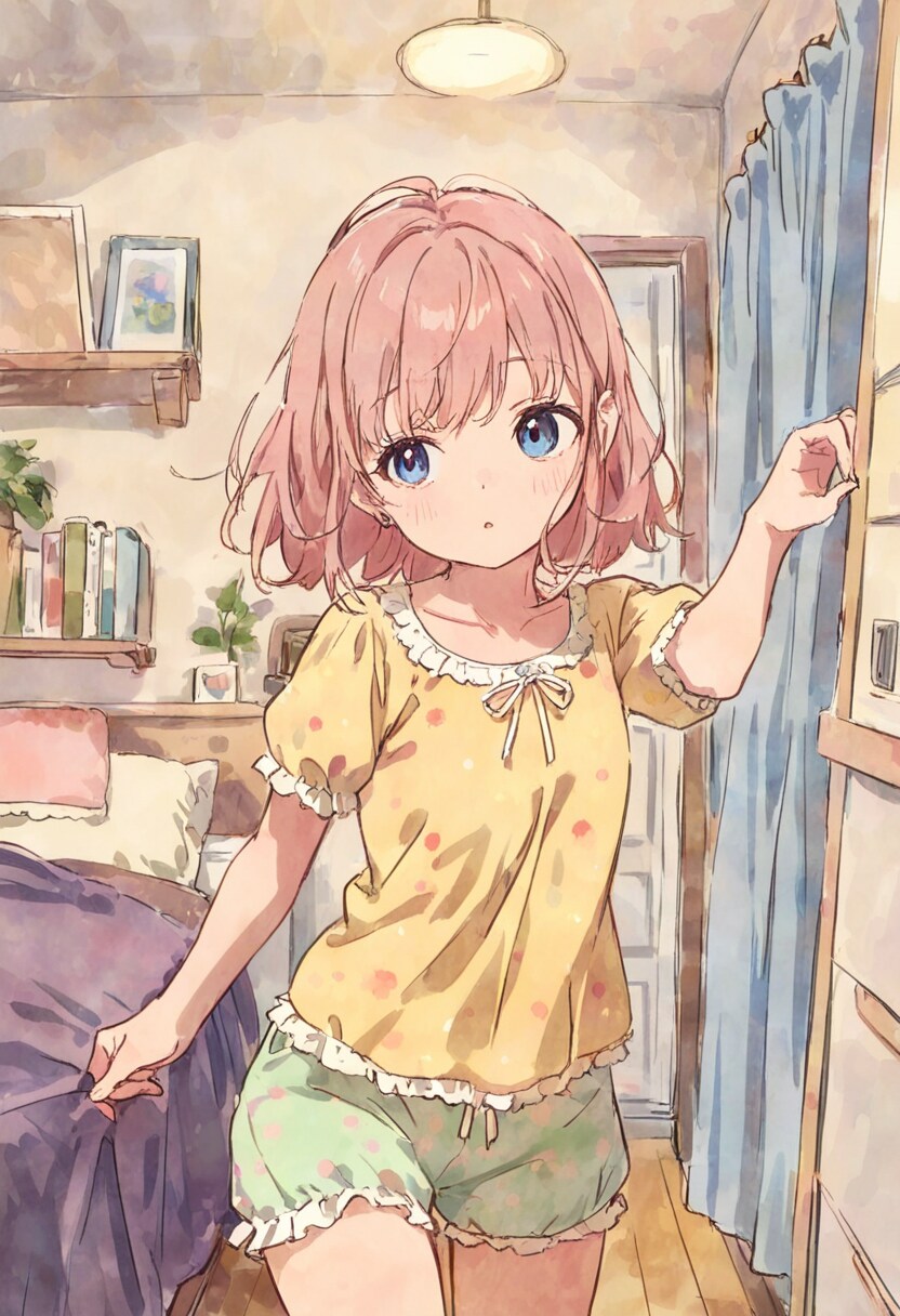 少女の部屋(水彩タッチ)(202)