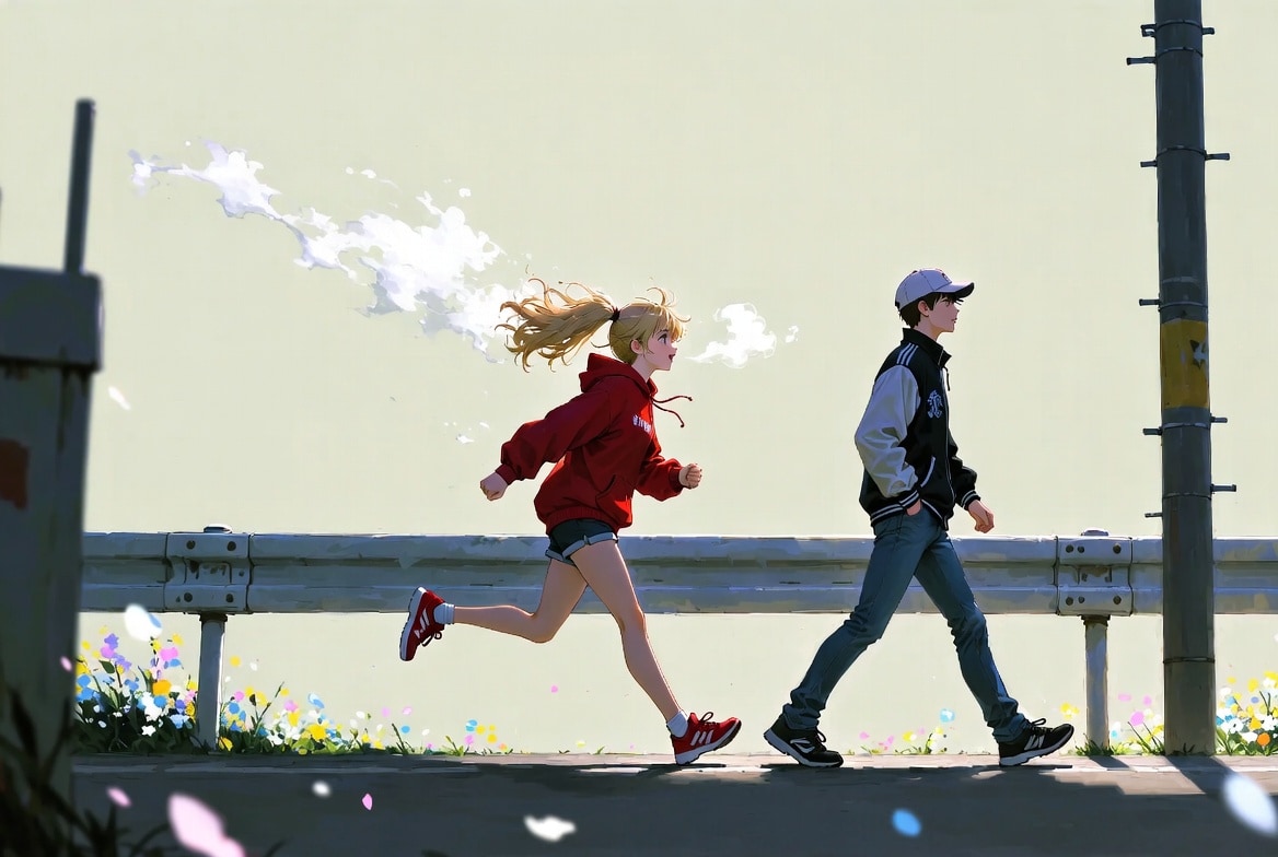 白い息を吐きながら、彼女は彼を追いかけていた | の人気AIイラスト・グラビア