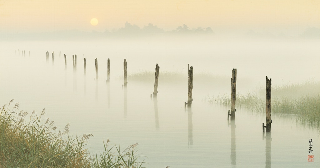 朝霞～瀬々の網代木