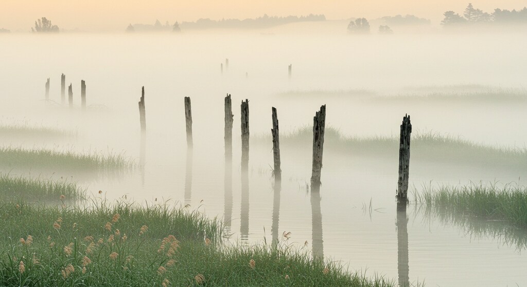 朝霞～瀬々の網代木