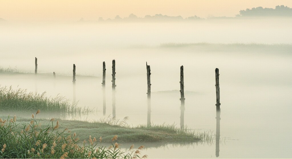 朝霞～瀬々の網代木