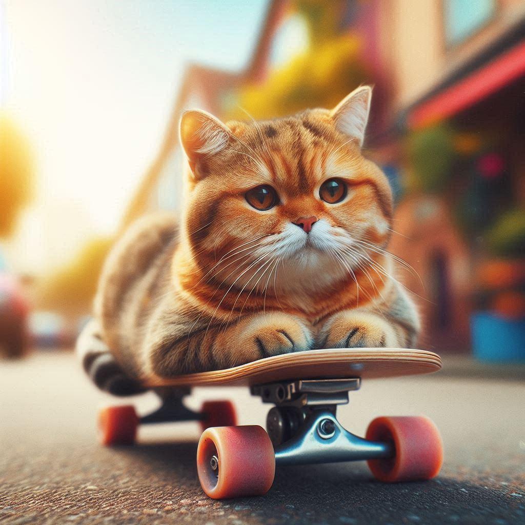 スケボーする猫 | の人気AIイラスト・グラビア
