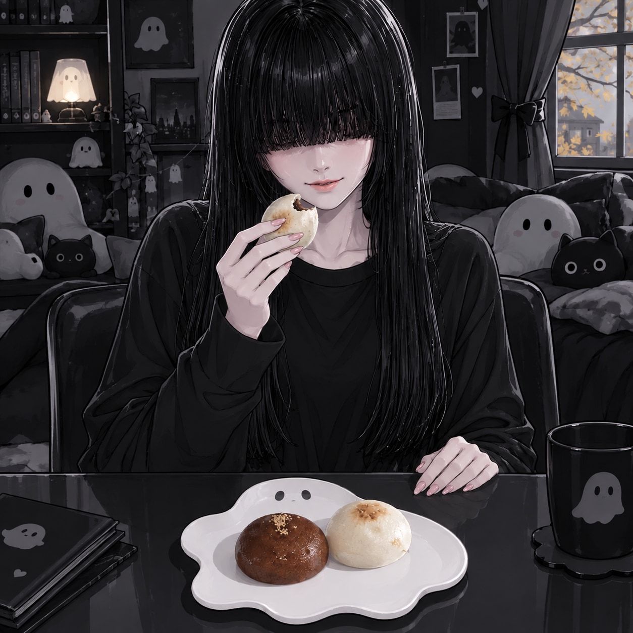 おやつ/お菓子のみやさん饅頭（暗子ちゃん） | の人気AIイラスト・グラビア