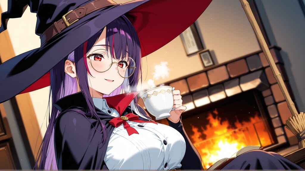 箒にまたがって後夜祭