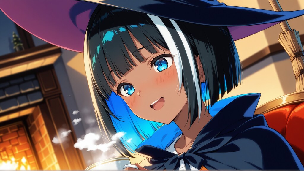 箒にまたがって後夜祭