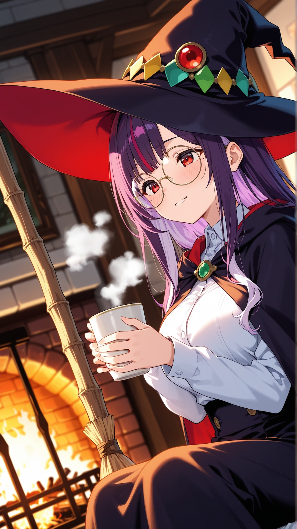 箒にまたがって後夜祭