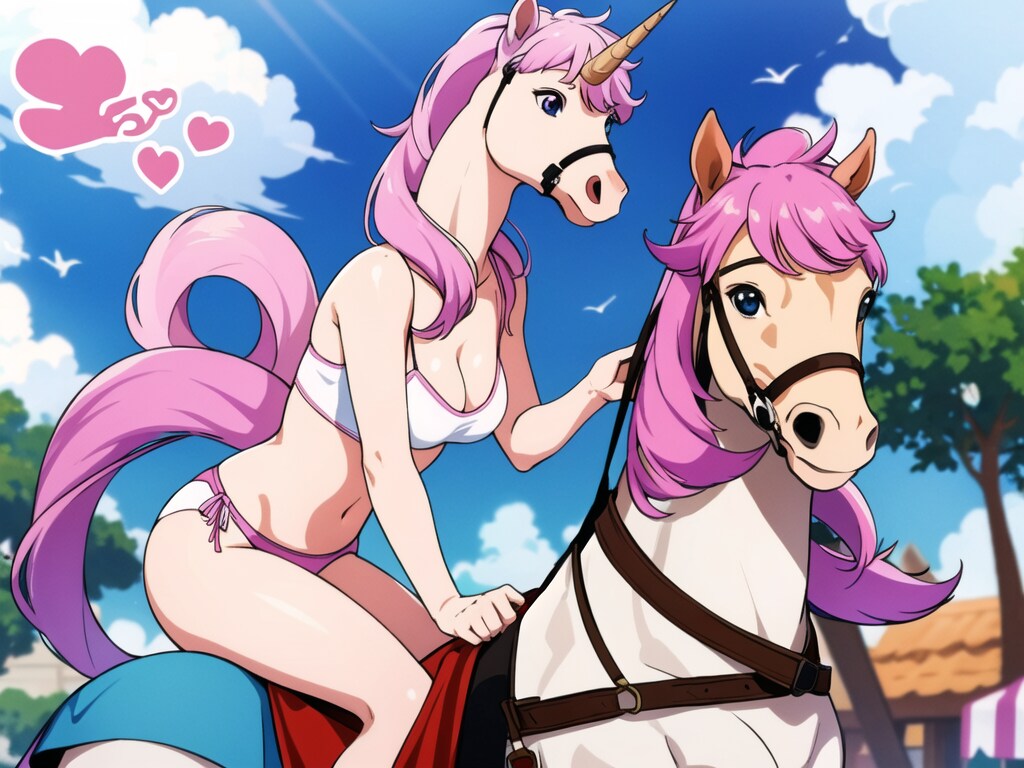 馬に乗るウマ娘