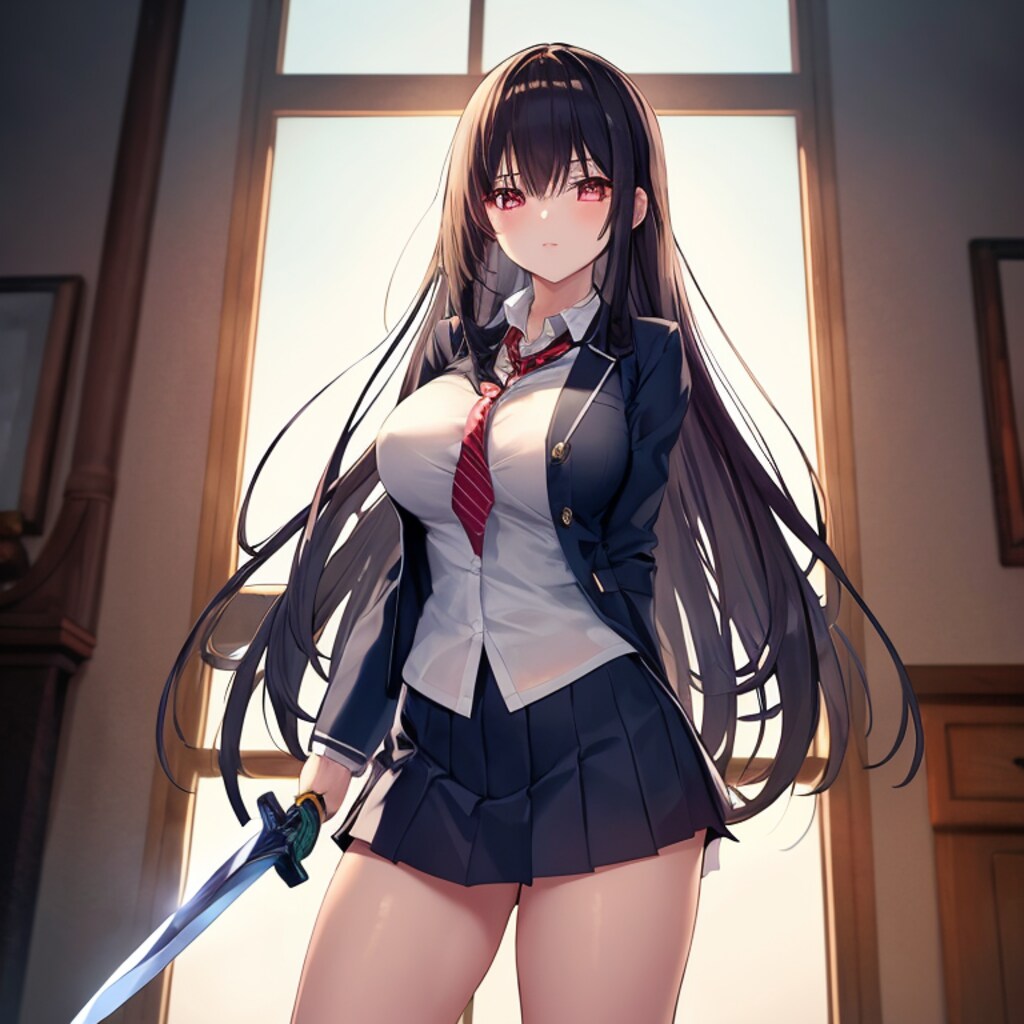 巨乳（爆乳）女子高生剣士