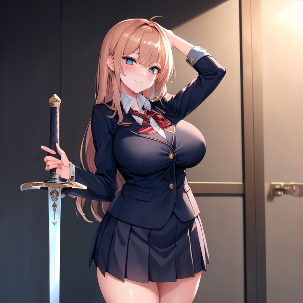 巨乳（爆乳）女子高生剣士