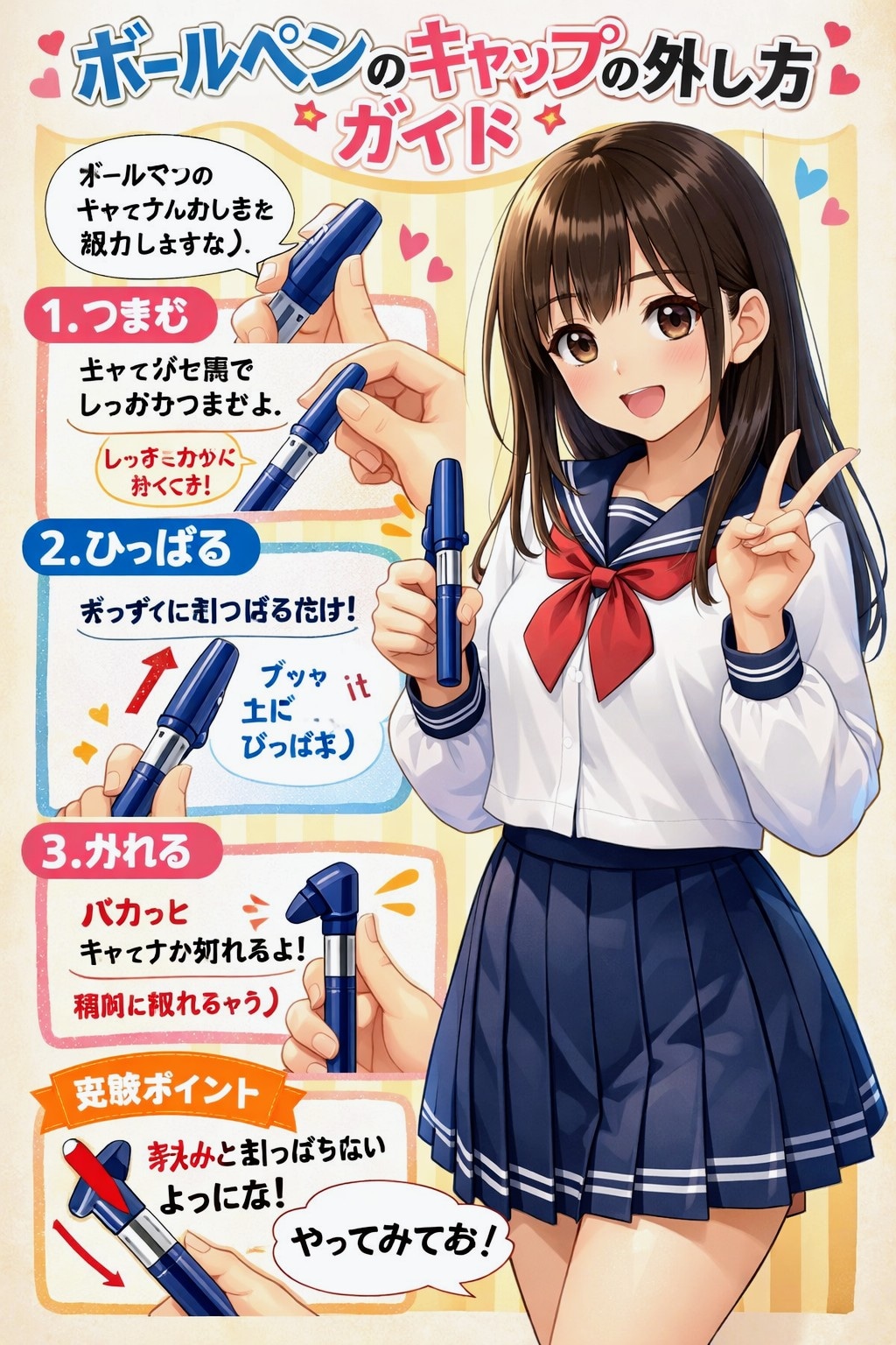 ボールペンのキャップの外し方ガイド🖊️