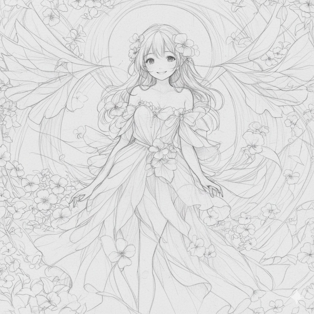 鉛筆で描いたラフ絵