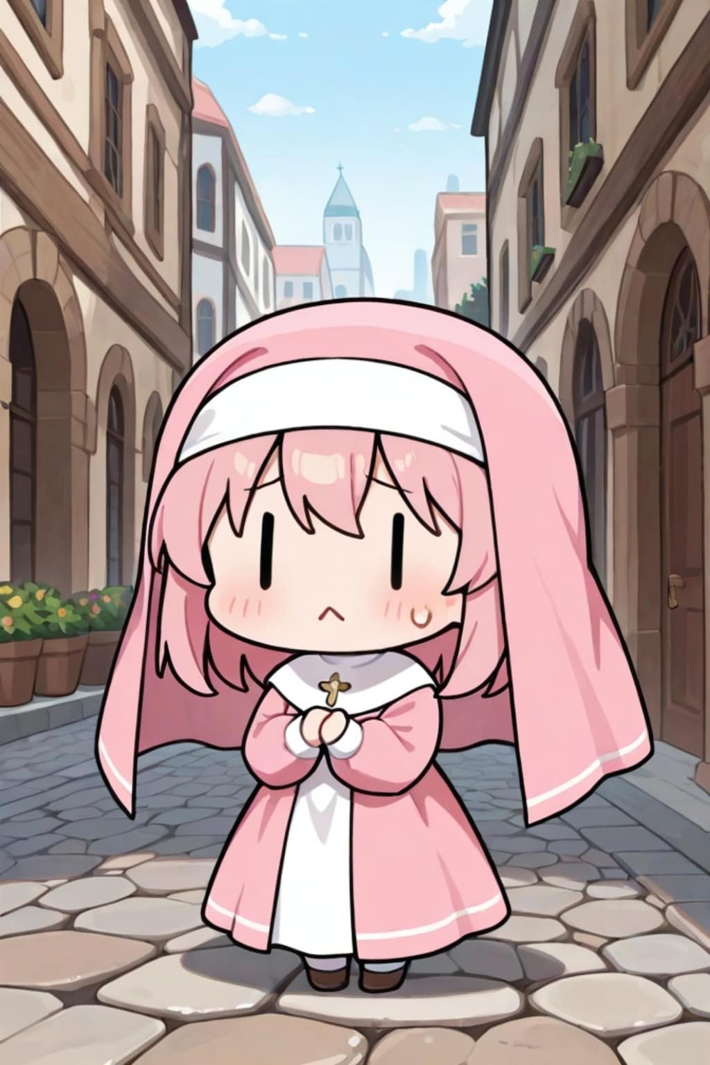 シスターのピンク髪ちゃん