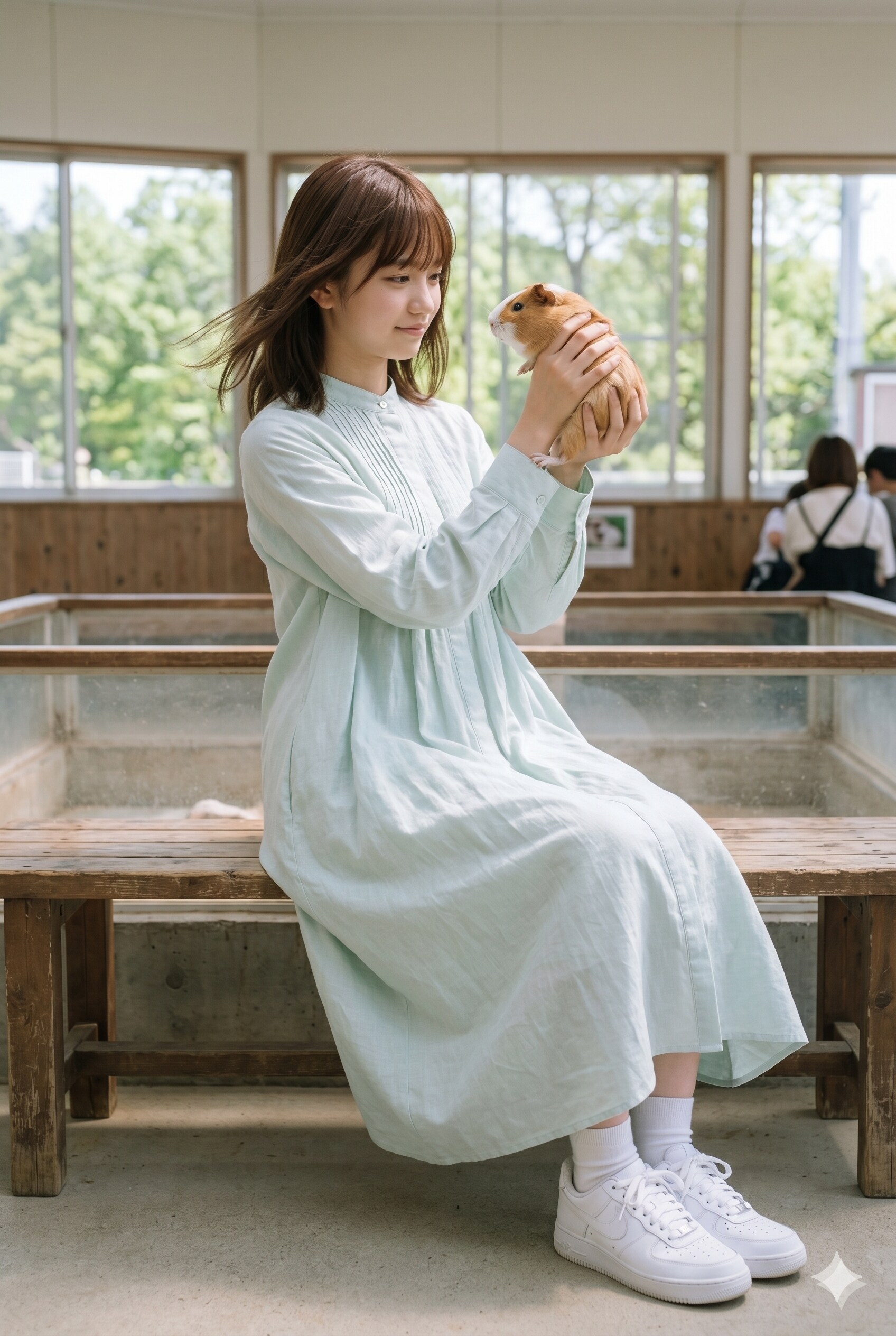 普通の美少女　ふれあい動物園・モルモット