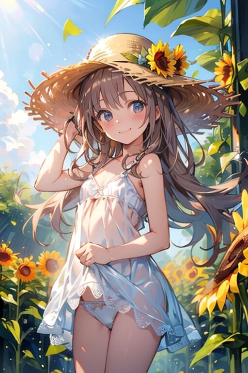 ひまわり畑で