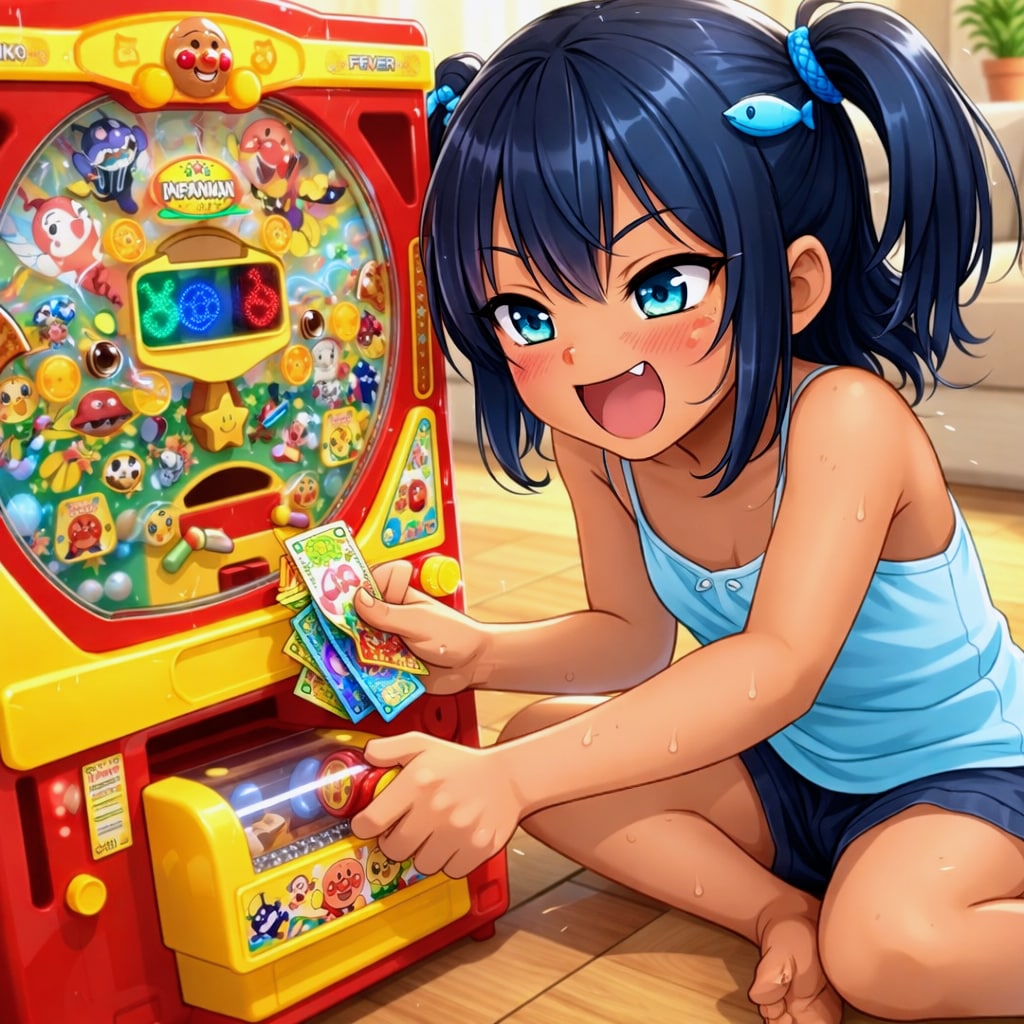 パチンコに熱中するこなつちゃん