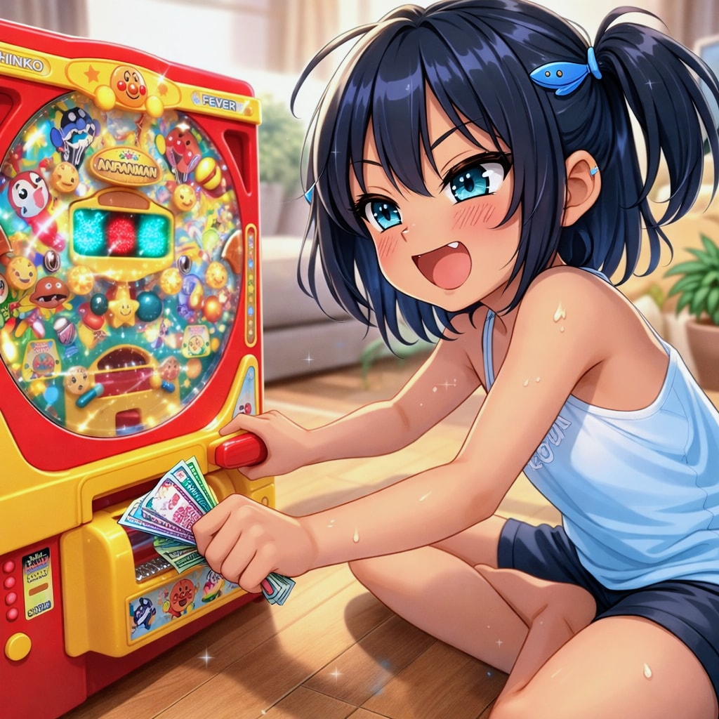 パチンコに熱中するこなつちゃん