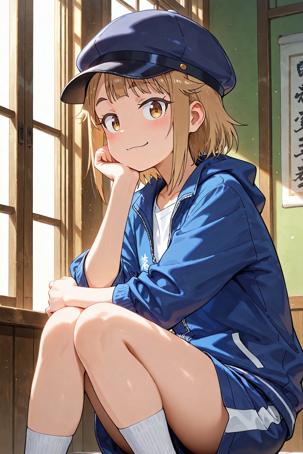 部屋で涼む女の子