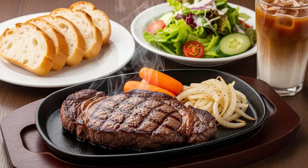 摩訶不思議食堂のサーロインステーキセット