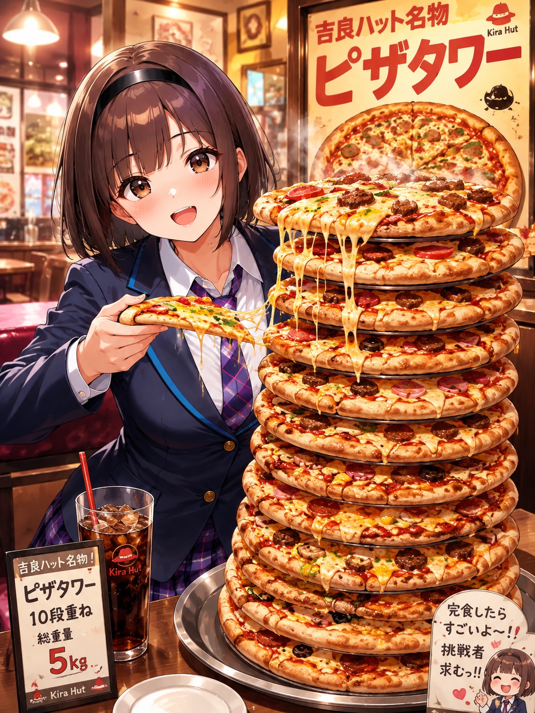 吉良ハット名物ピザタワー🍕 | の人気AIイラスト・グラビア