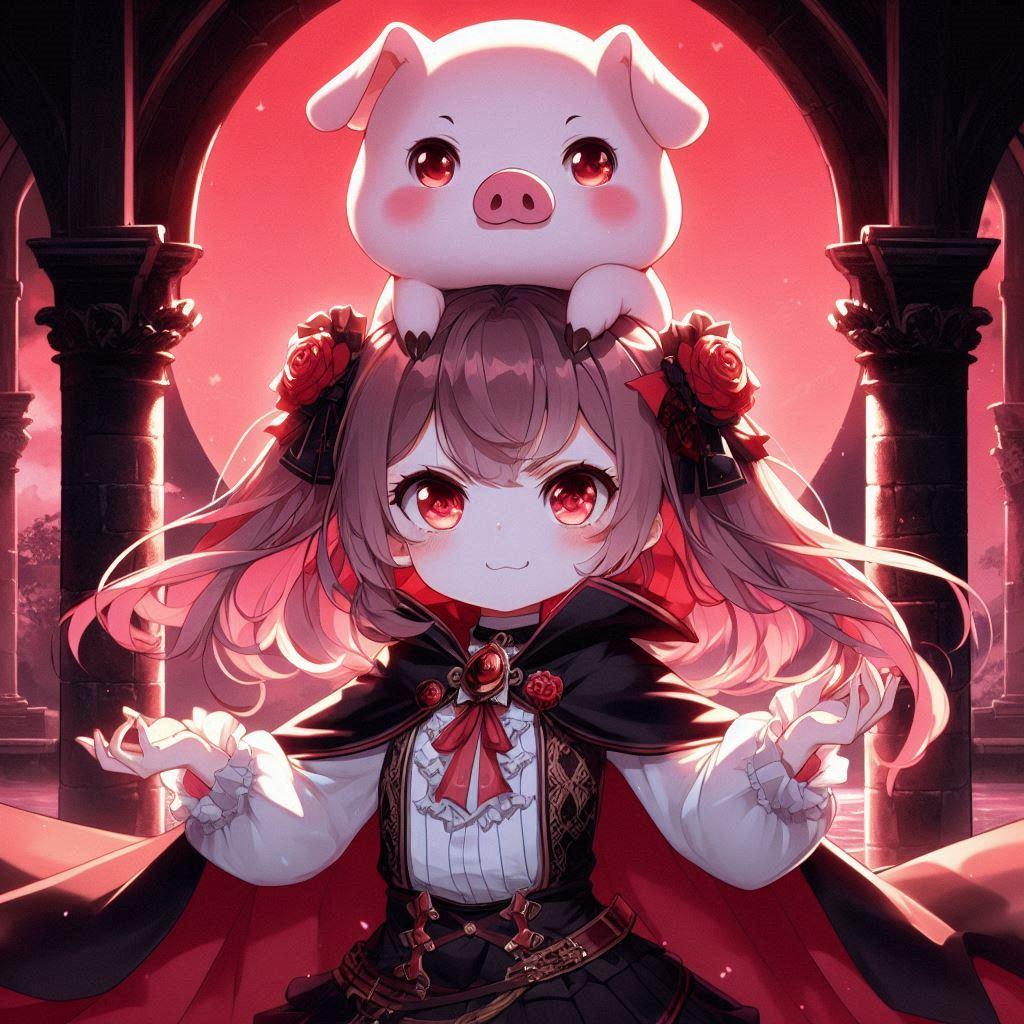子ヴァンパイアと眷属のぶたさん。 | の人気AIイラスト・グラビア