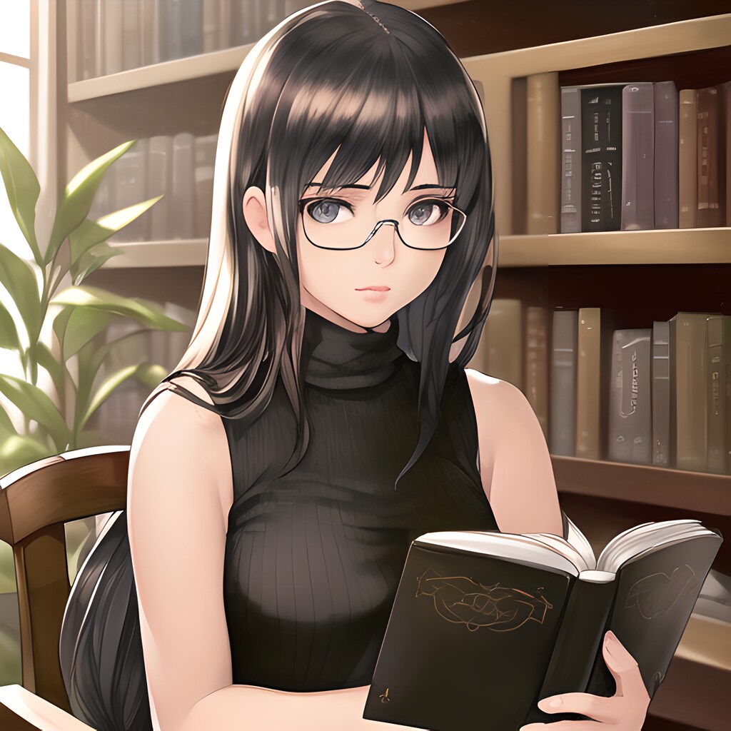 図書館にて