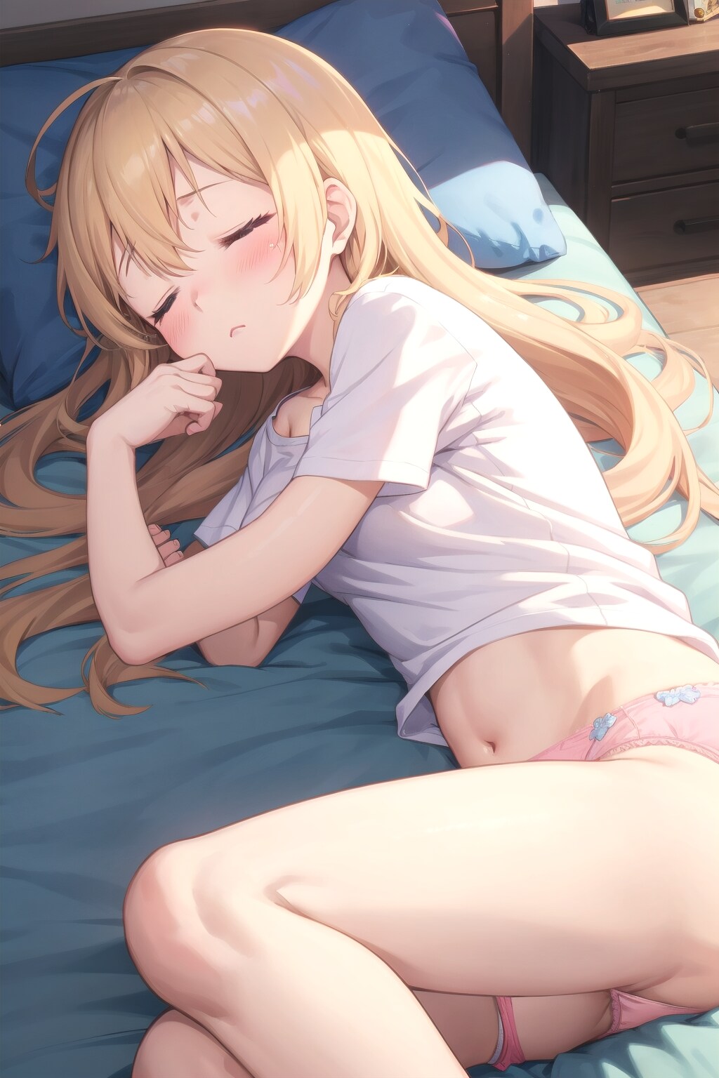 日曜日はゆっくり寝てたい金髪ちゃん