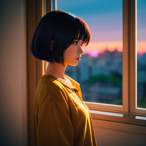 夕暮れにひとり | の人気AIイラスト・グラビア