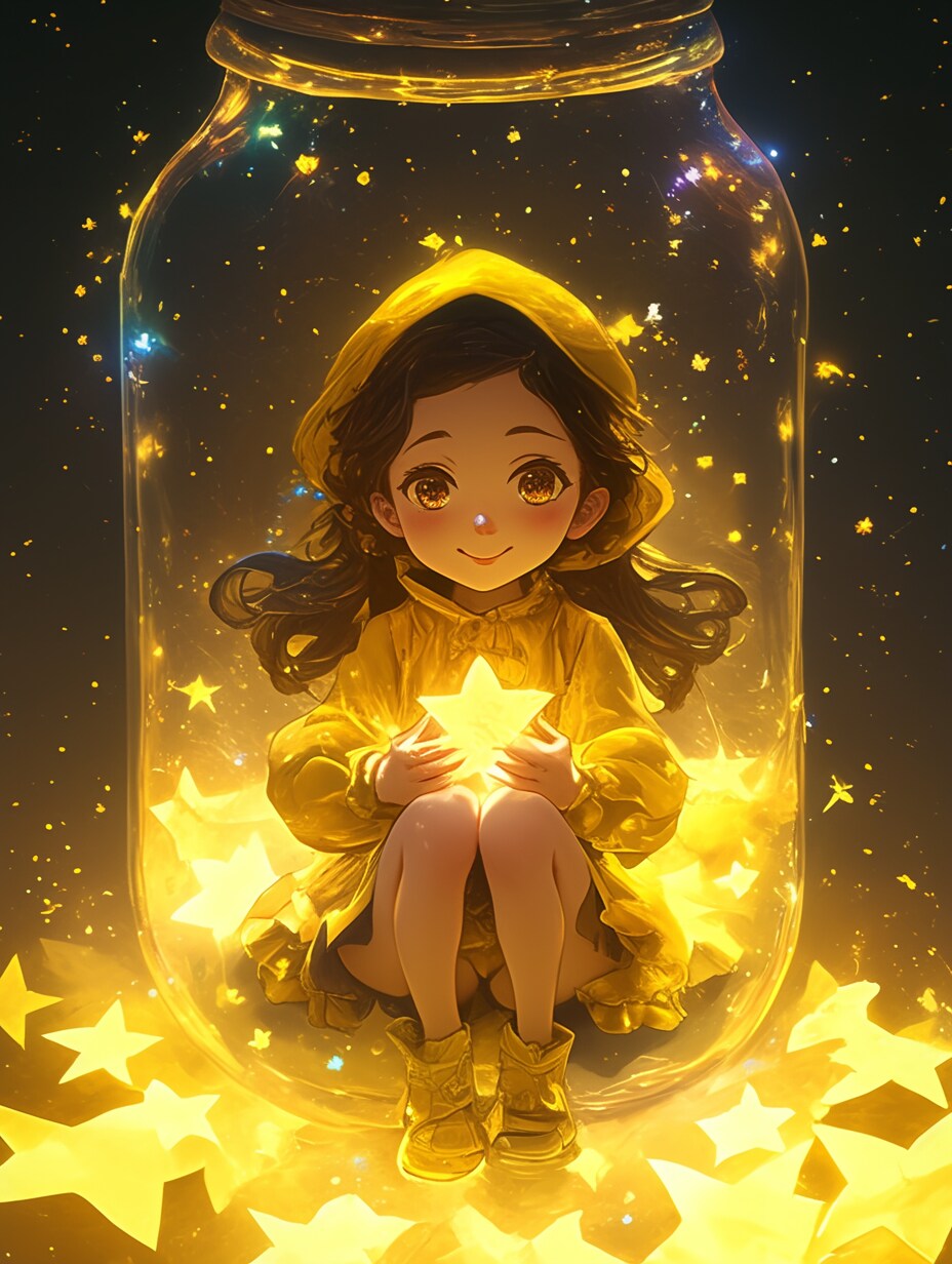 「瓶詰の少女」黄80 | の人気AIイラスト・グラビア