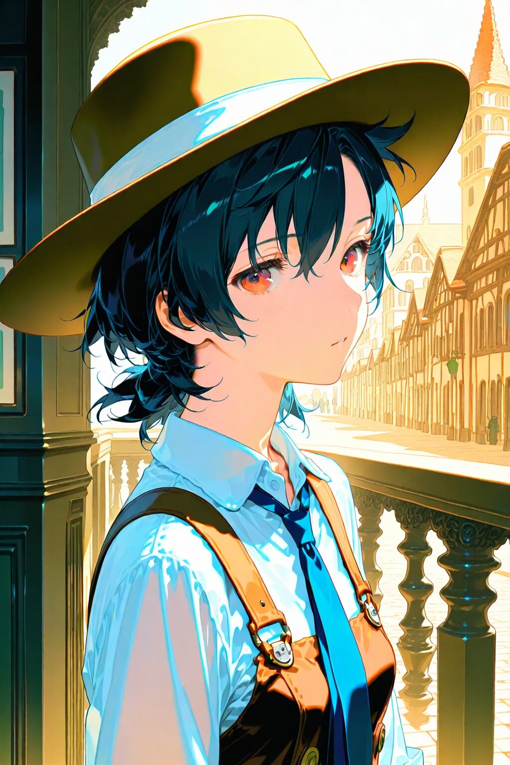 カンカン帽の男装少女 | の人気AIイラスト・グラビア