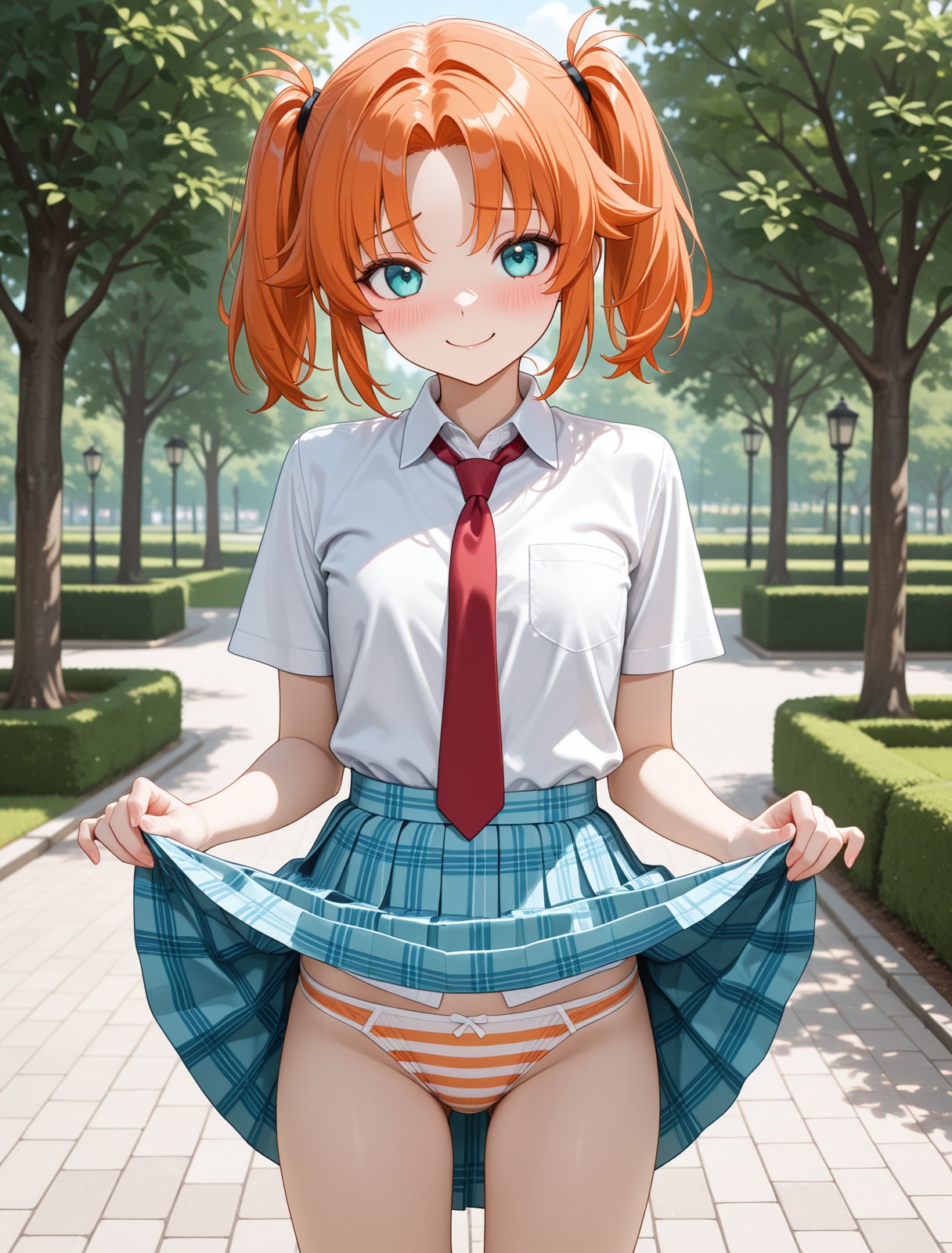照れ笑いたくしあげな照夏アミリー