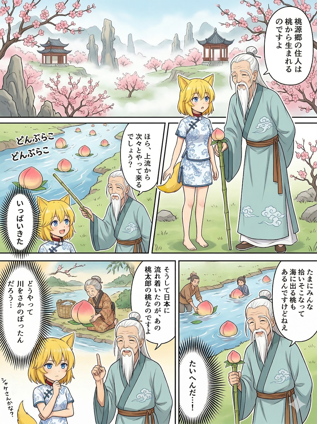 桃源郷を観光しに来たキツネ