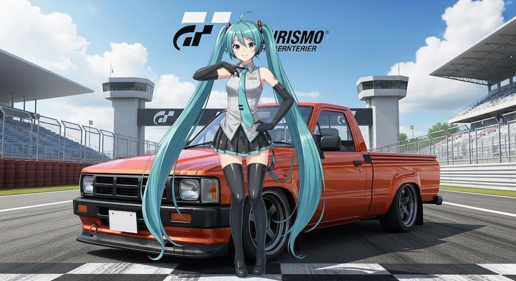 初音ミクとハイラックストラック