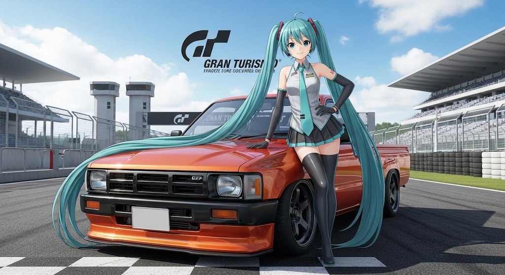 初音ミクとハイラックストラック