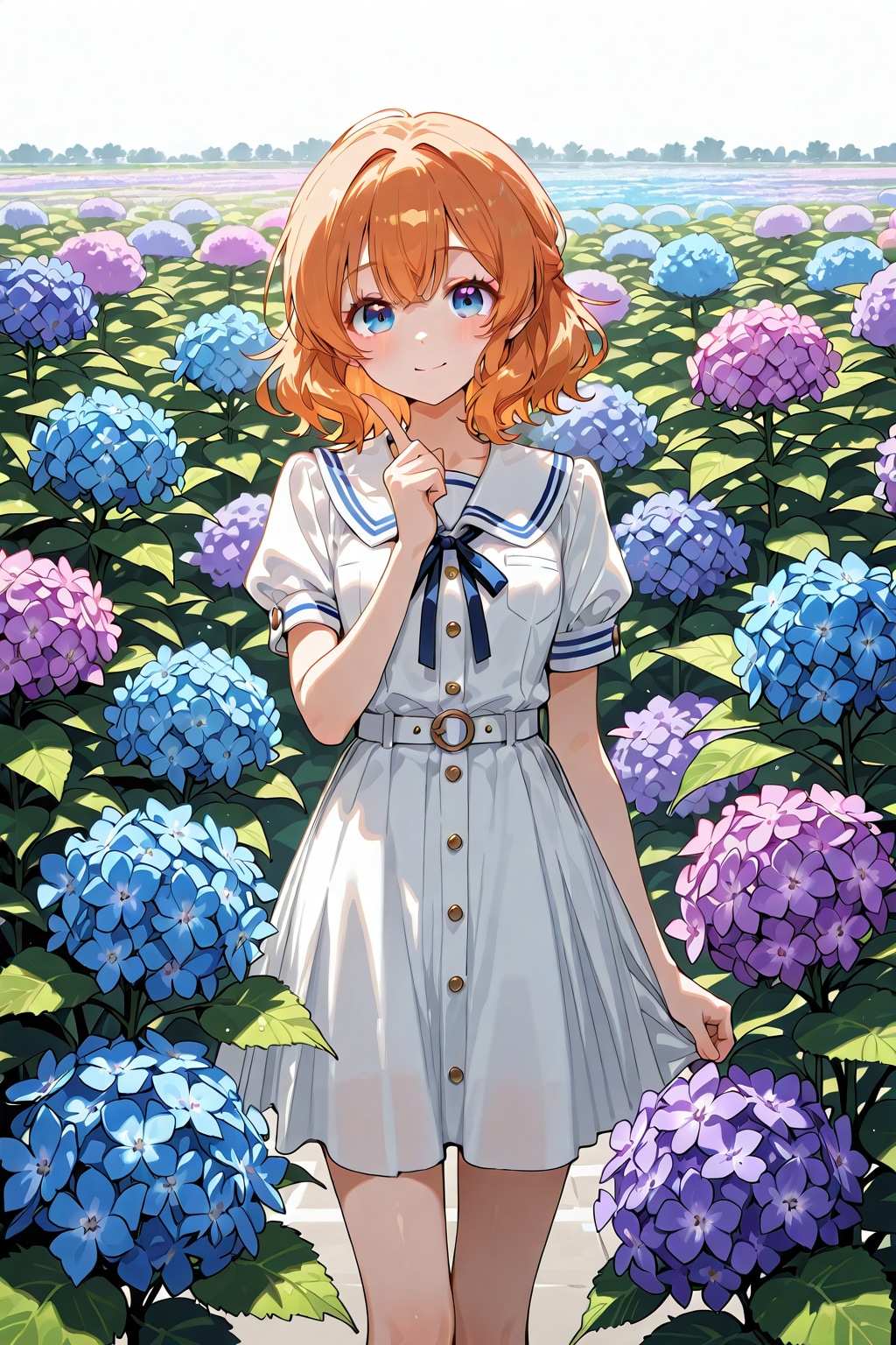 あじさい畑にて