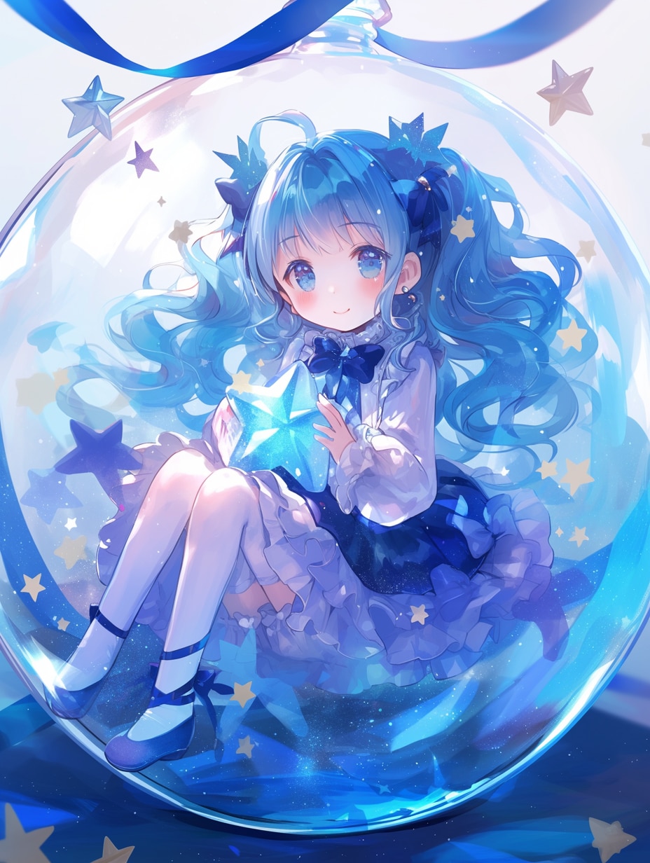 「瓶詰の少女」蒼18 | の人気AIイラスト・グラビア