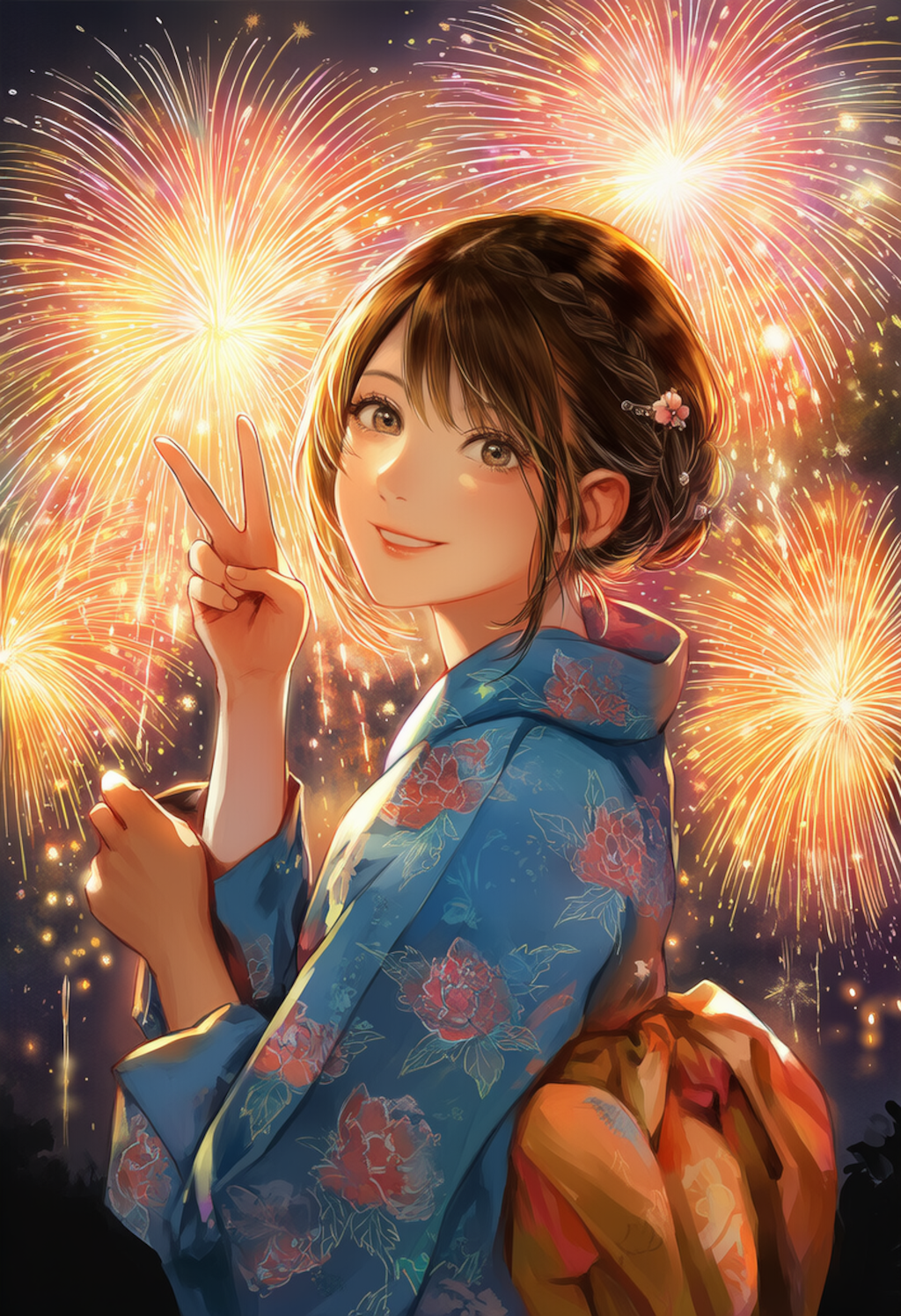 夏は　やっぱり　君と　花火大会　覚えてる