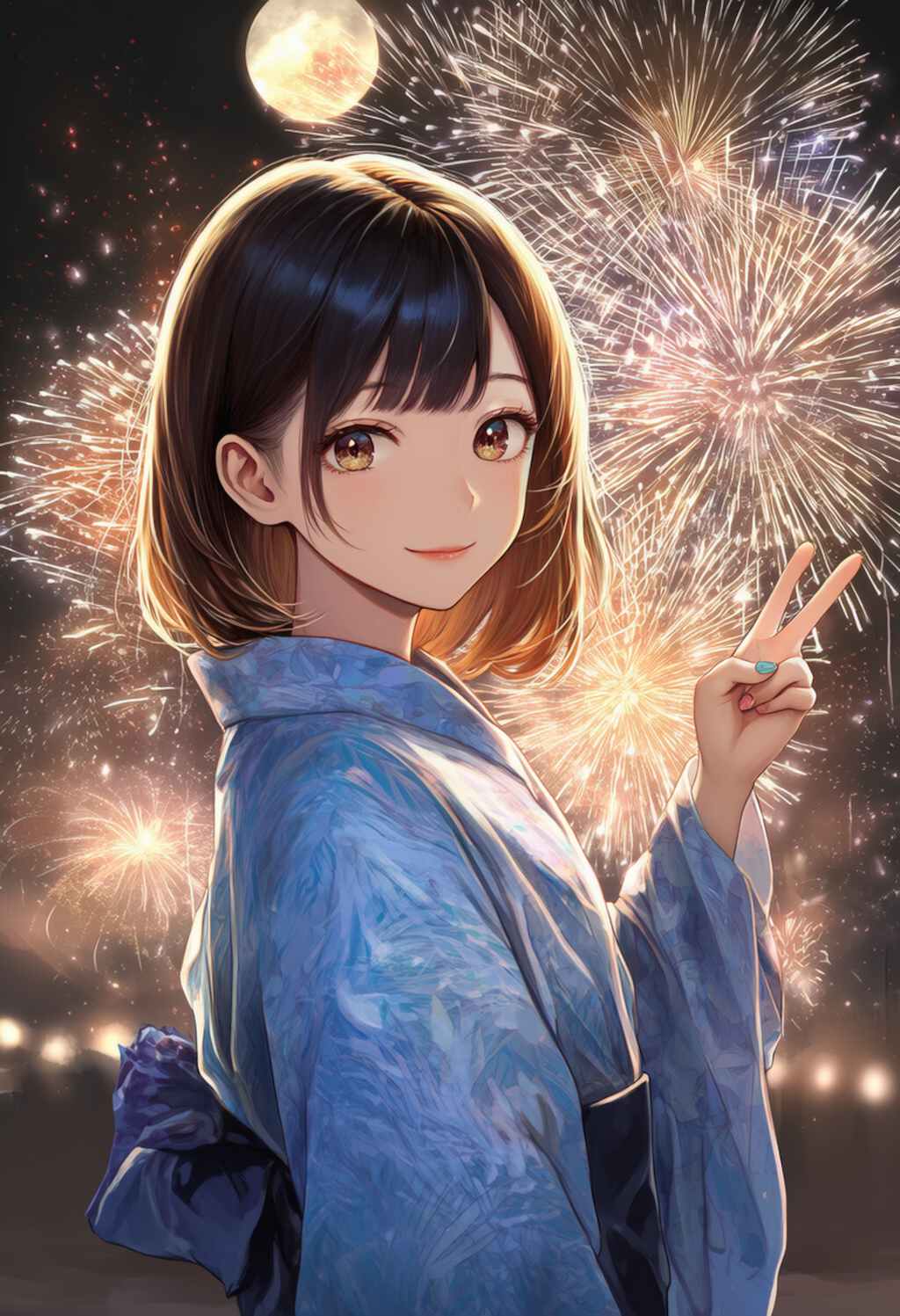 夏は　やっぱり　君と　花火大会　覚えてる