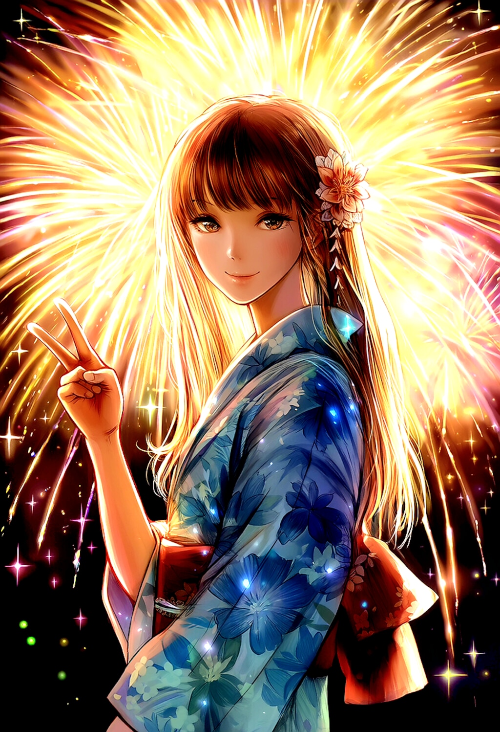 夏は　やっぱり　君と　花火大会　覚えてる