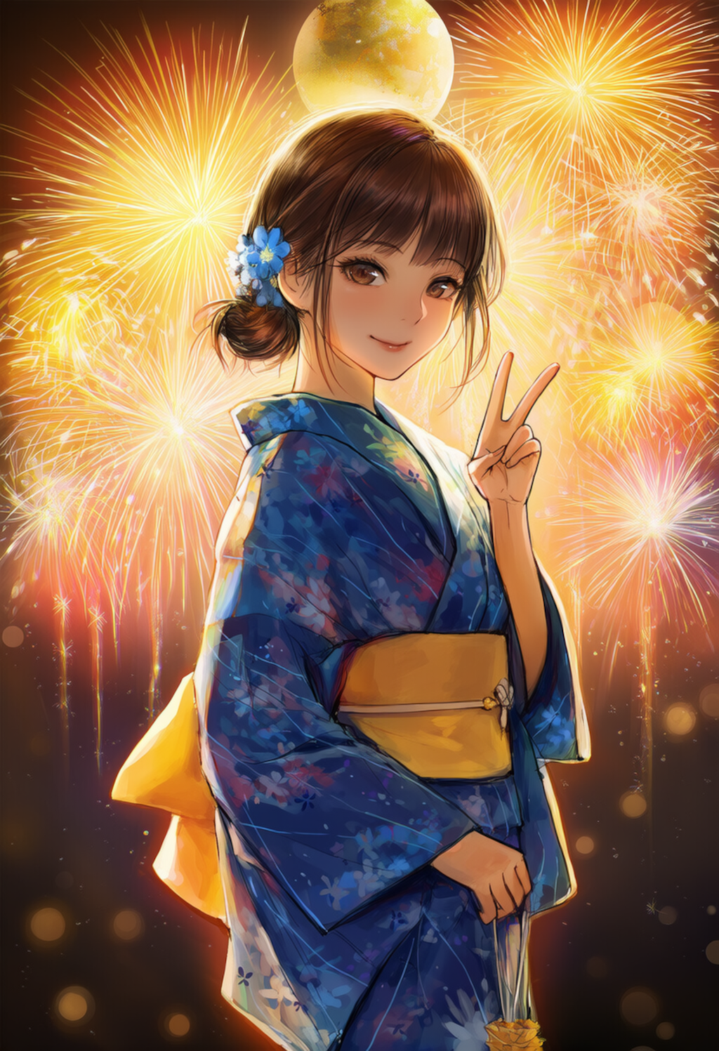 夏は　やっぱり　君と　花火大会　覚えてる