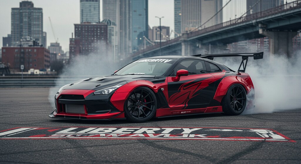 リバティーウォーク日産GT-Rのドリ車