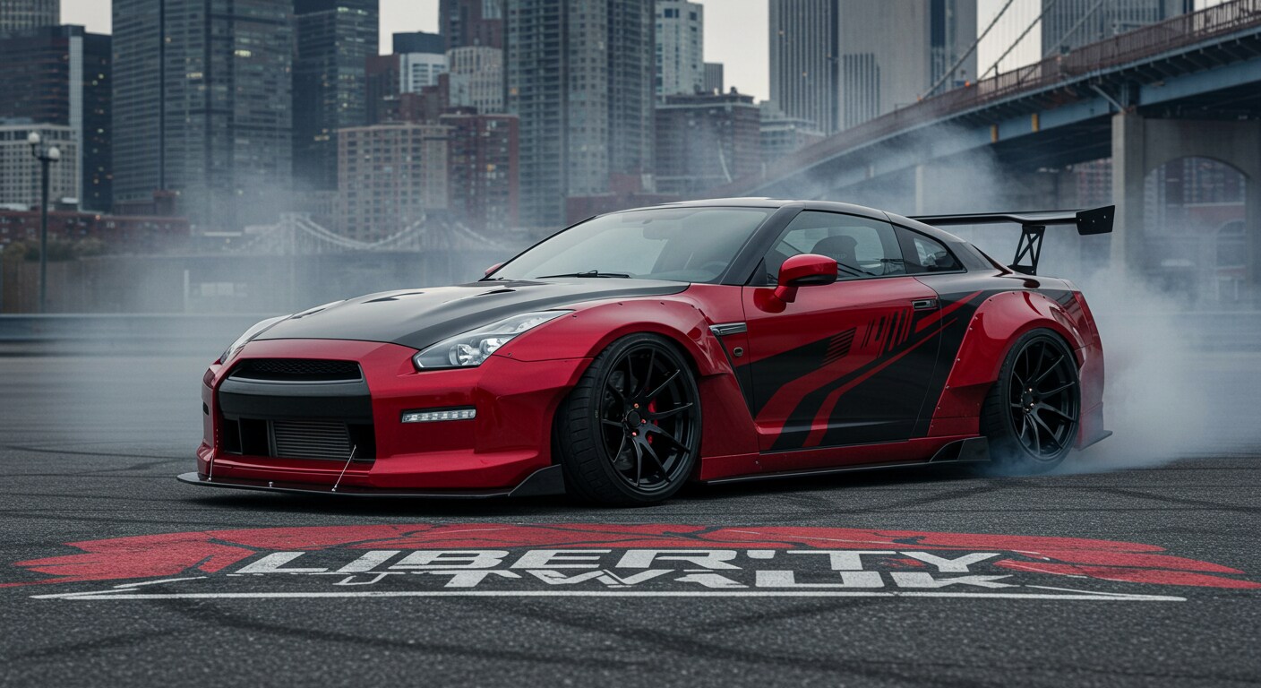 リバティーウォーク日産GT-Rのドリ車 | の人気AIイラスト・グラビア