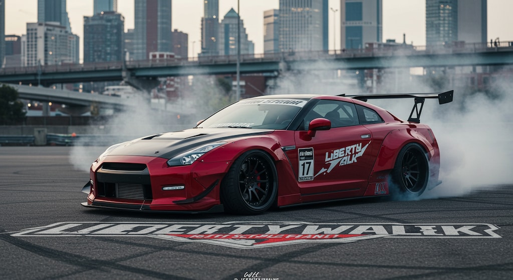 リバティーウォーク日産GT-Rのドリ車