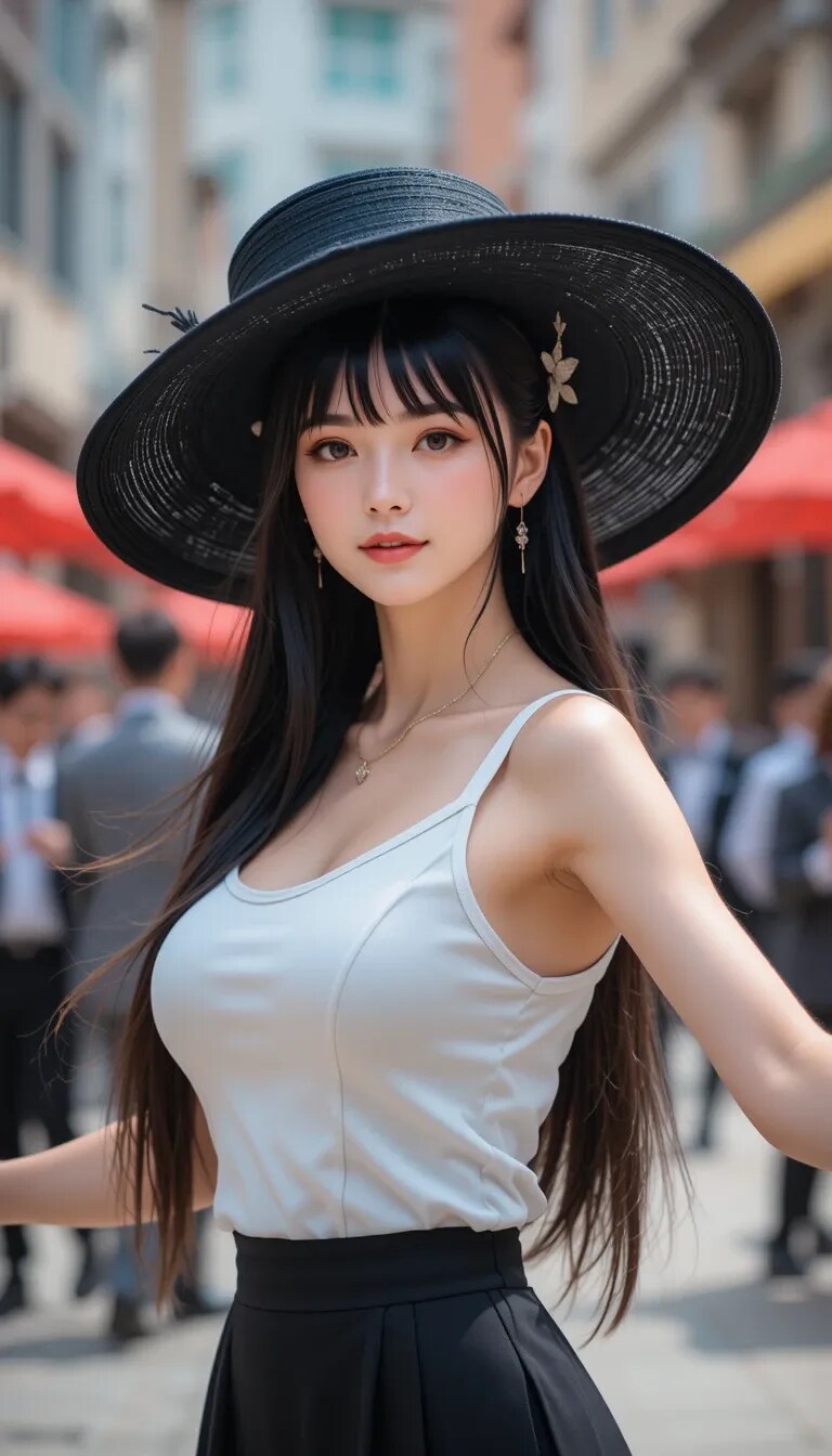 かっこかわいいダンサー白鳥英美梨のセナド広場公演　中国画風