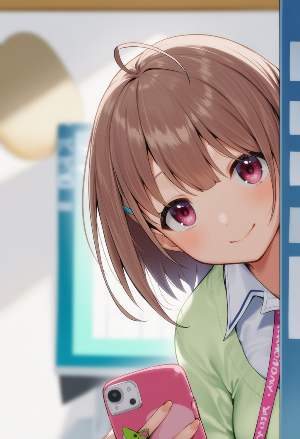 のどかちゃんが物陰からジッと見つめているだけ