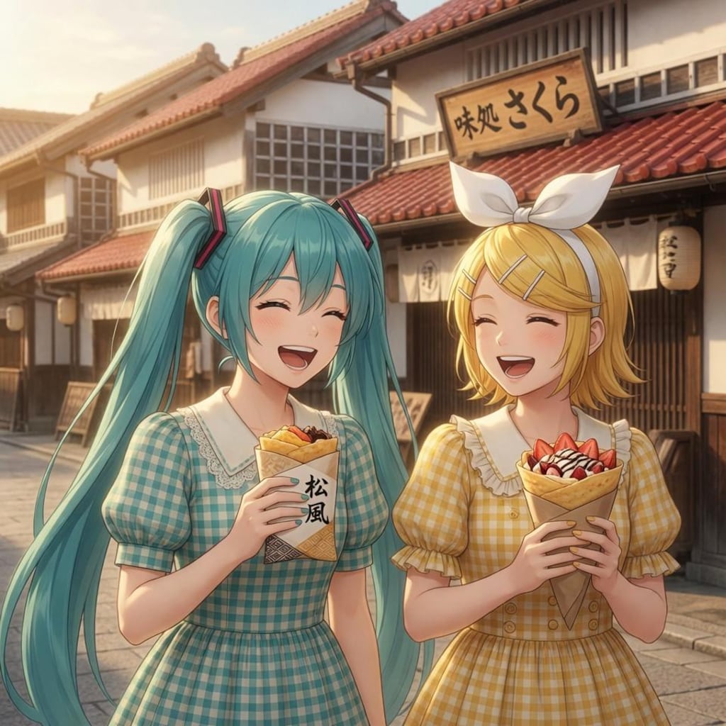 鳥取旅行をするミクさんとリンさん