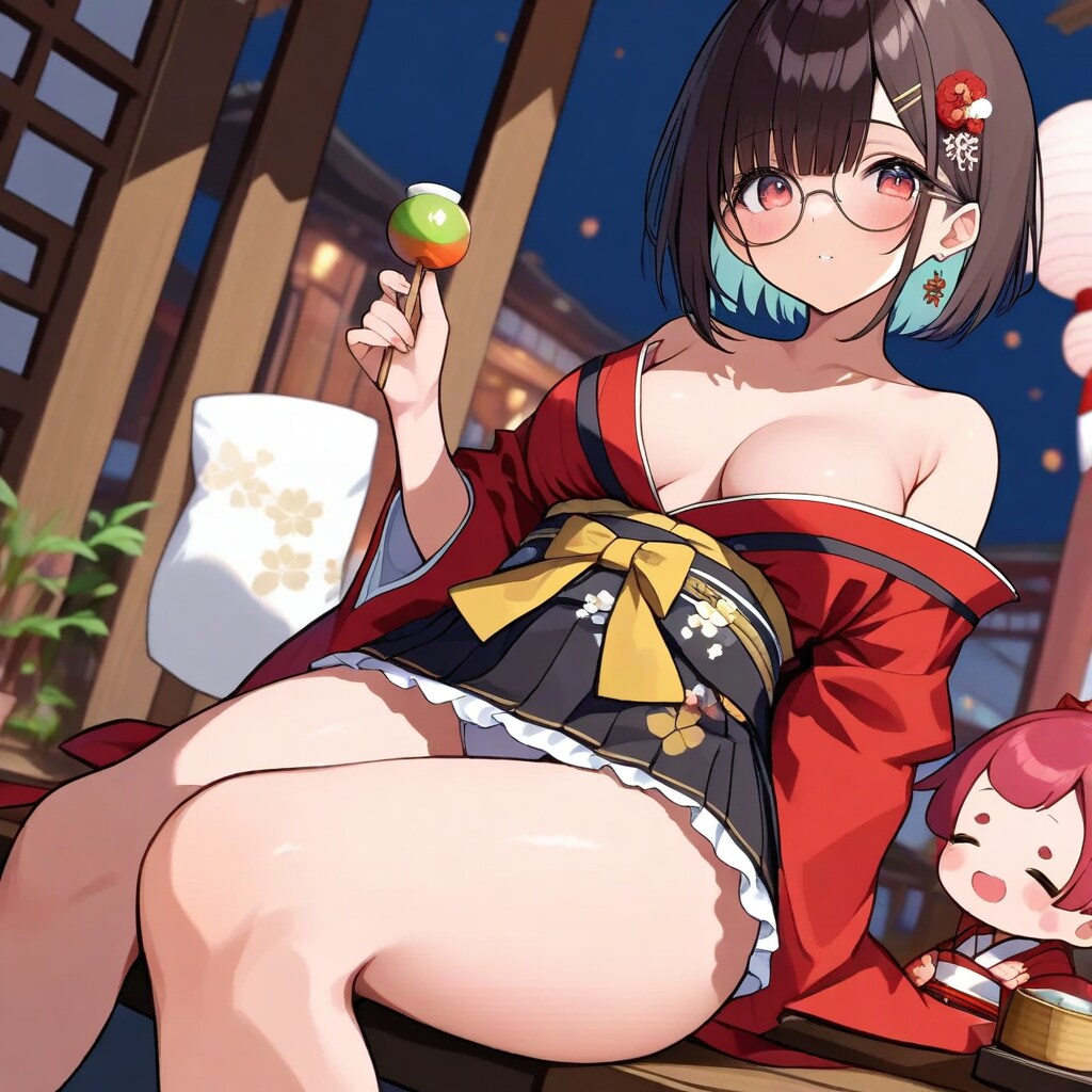 りんご飴を食べる